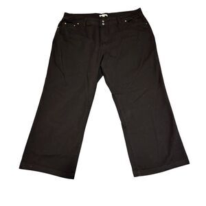 Woman Within Plus Size 24W Black‎ Wide-Leg Pants Casual Pull On